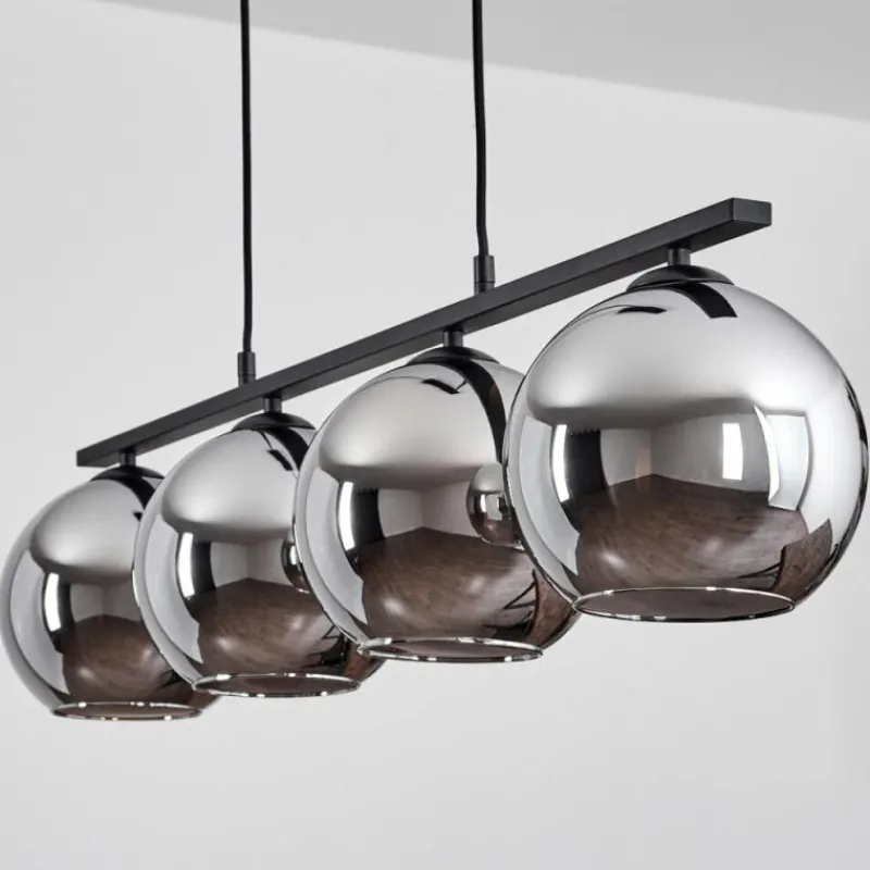 Suspension Verre Fumé-hofstein Suspension Verre 20 cm Koyoto Chrome, Fumé, 4 lumières