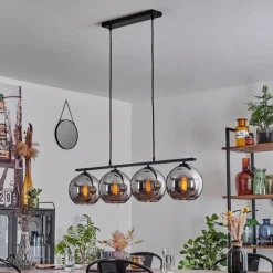 Suspension Verre Fumé-hofstein Suspension Verre 20 cm Koyoto Chrome, Fumé, 4 lumières