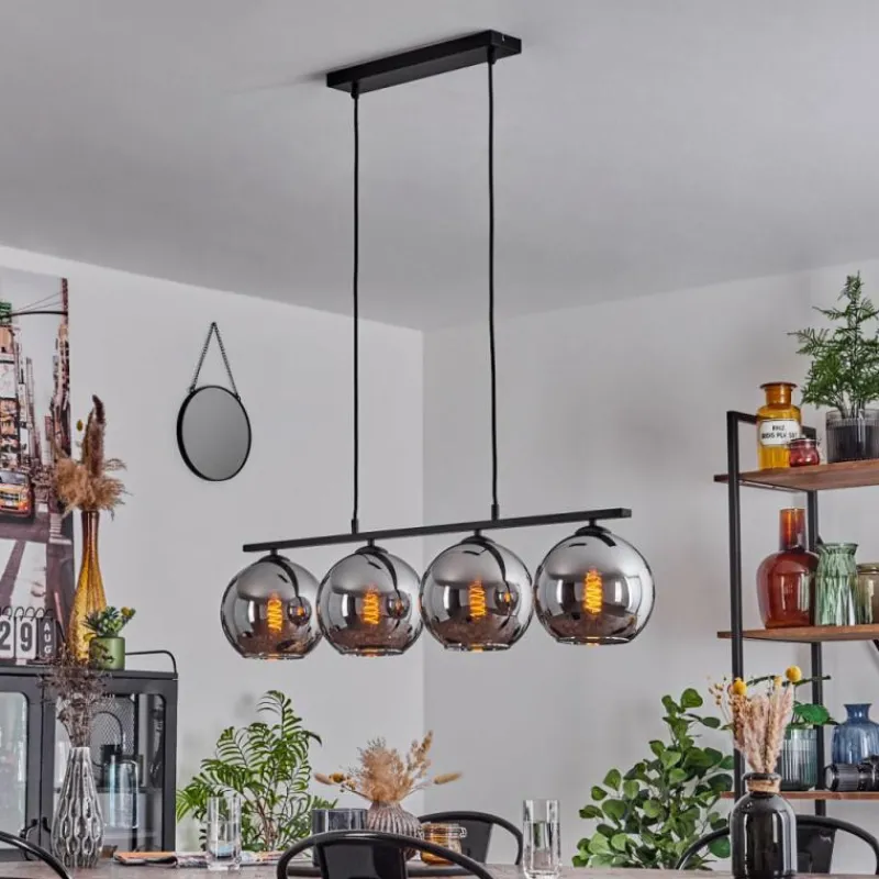 Suspension Verre Fumé-hofstein Suspension Verre 20 cm Koyoto Chrome, Fumé, 4 lumières