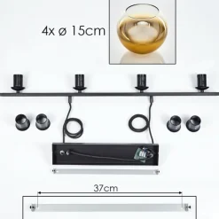 hofstein Suspension Verre 15 cm Koyoto Ambre, 4 lumières