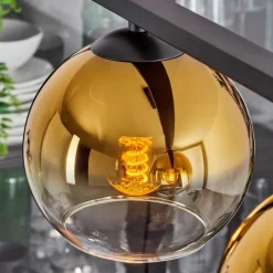 hofstein Suspension Verre 15 cm Koyoto Ambre, 4 lumières