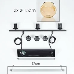 hofstein Suspension Verre 15 cm Koyoto Ambre, 3 lumières