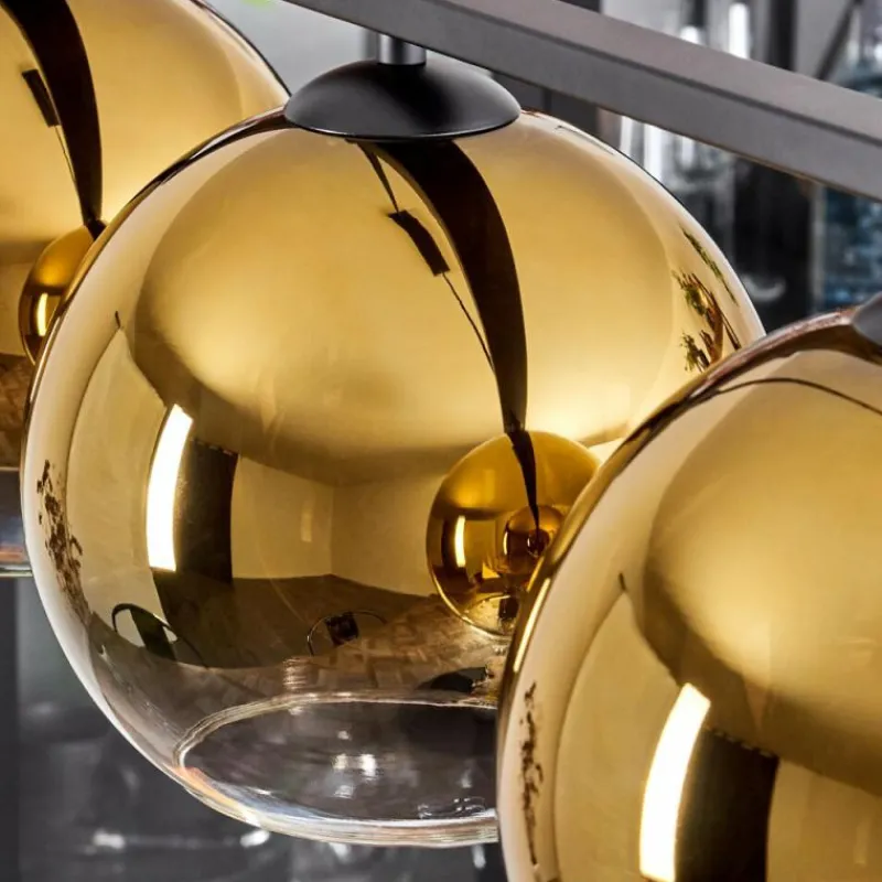 hofstein Suspension Verre 20 cm Koyoto Or, Clair, 3 lumières