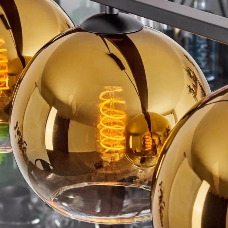 hofstein Suspension Verre 20 cm Koyoto Or, Clair, 3 lumières