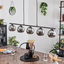 Suspension Verre Fumé-hofstein Suspension Verre 15 cm Koyoto Fumé, 5 lumières