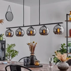 Suspension Verre Fumé-hofstein Suspension Verre 15 cm Koyoto Fumé, 5 lumières