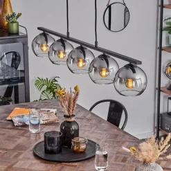 Suspension Verre Fumé-hofstein Suspension Verre 15 cm Koyoto Fumé, 5 lumières