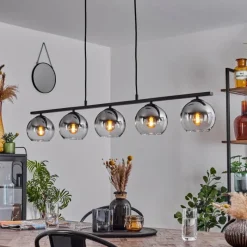 Suspension Verre Fumé-hofstein Suspension Verre 15 cm Koyoto Fumé, 5 lumières