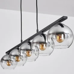 Suspension Verre Fumé-hofstein Suspension Verre 15 cm Koyoto Fumé, 5 lumières