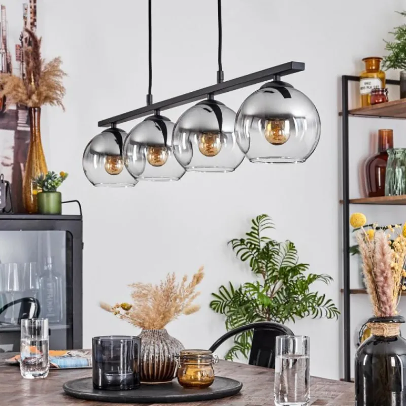 Suspension Verre Fumé-hofstein Suspension Verre 15 cm Koyoto Fumé, 4 lumières