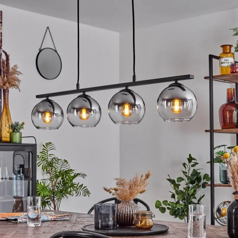 Suspension Verre Fumé-hofstein Suspension Verre 15 cm Koyoto Fumé, 4 lumières