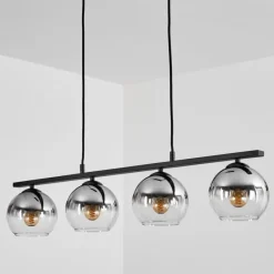 Suspension Verre Fumé-hofstein Suspension Verre 15 cm Koyoto Fumé, 4 lumières