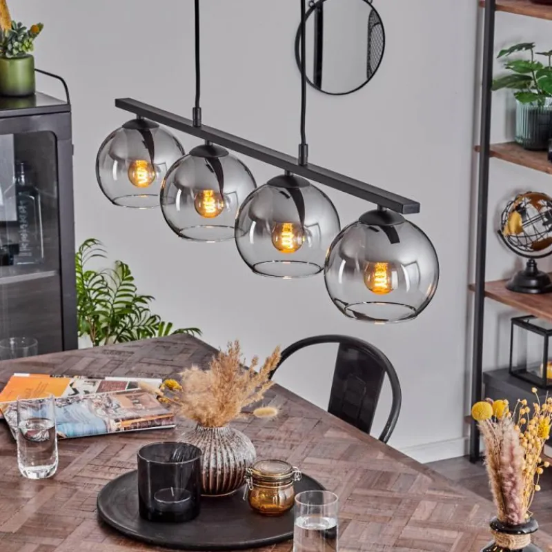 Suspension Verre Fumé-hofstein Suspension Verre 15 cm Koyoto Fumé, 4 lumières