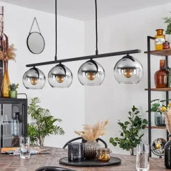 Suspension Verre Fumé-hofstein Suspension Verre 15 cm Koyoto Fumé, 4 lumières