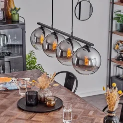 Suspension Verre Fumé-hofstein Suspension Verre 20 cm Koyoto Fumé, 4 lumières