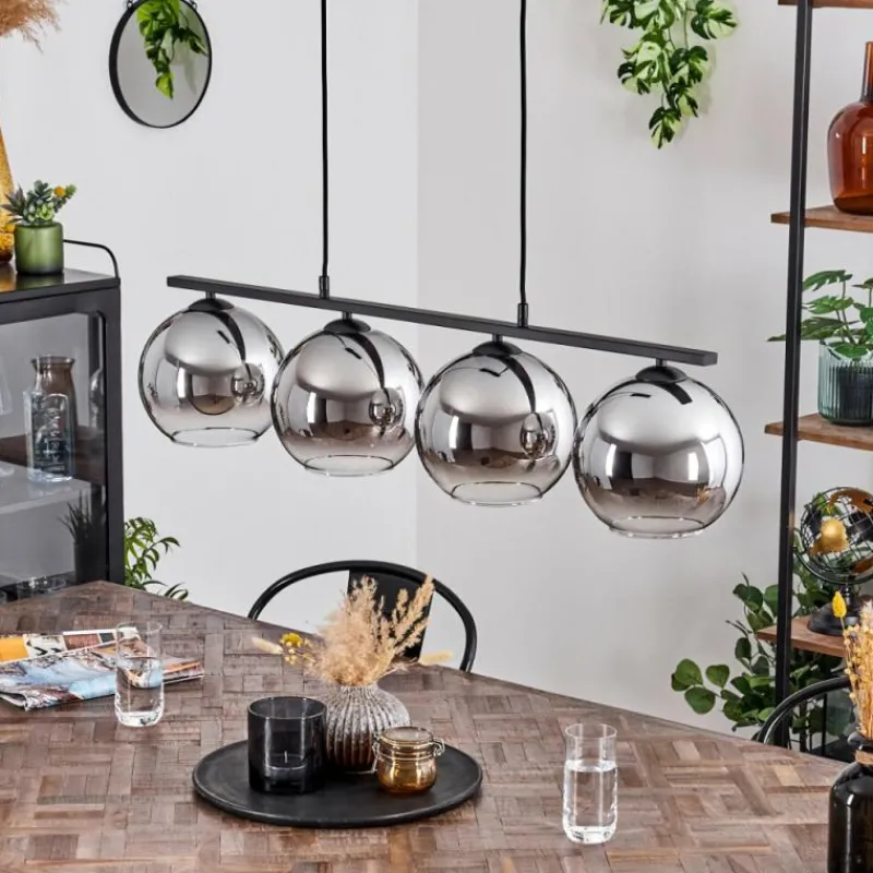 Suspension Verre Fumé-hofstein Suspension Verre 20 cm Koyoto Fumé, 4 lumières