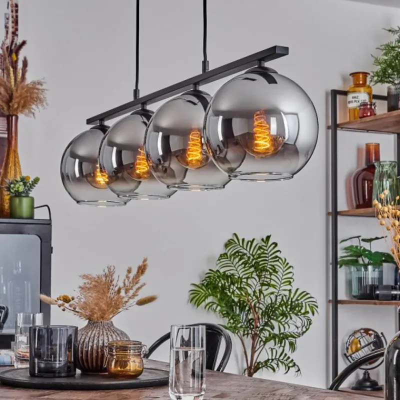 Suspension Verre Fumé-hofstein Suspension Verre 20 cm Koyoto Fumé, 4 lumières