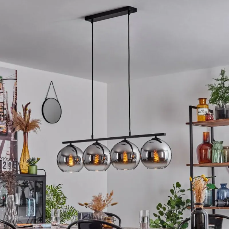 Suspension Verre Fumé-hofstein Suspension Verre 20 cm Koyoto Fumé, 4 lumières