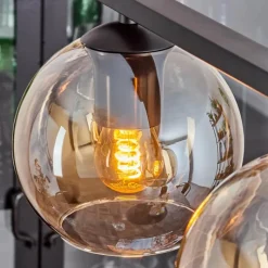 hofstein Suspension Verre 15 cm Koyoto Ambre, 4 lumières