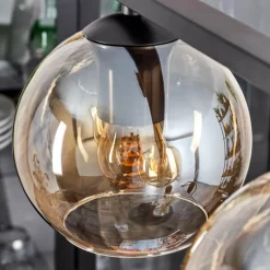 hofstein Suspension Verre 15 cm Koyoto Ambre, 4 lumières