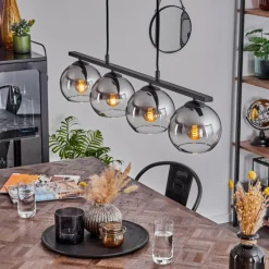 Suspension Verre Fumé-hofstein Suspension Verre 15 cm Koyoto Fumé, 4 lumières