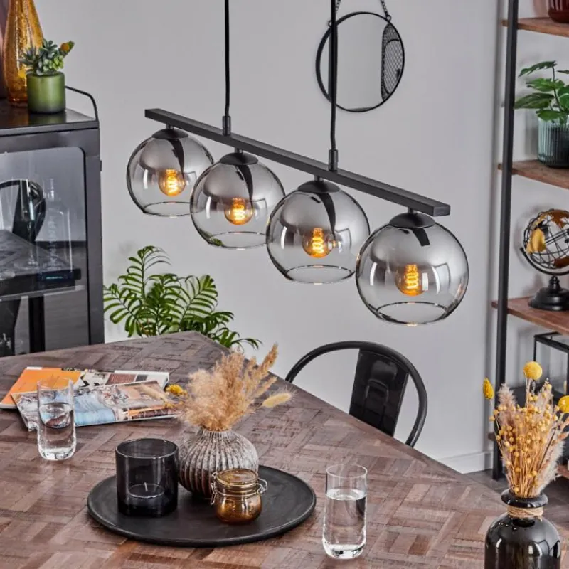 Suspension Verre Fumé-hofstein Suspension Verre 15 cm Koyoto Fumé, 4 lumières