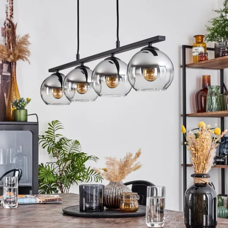 Suspension Verre Fumé-hofstein Suspension Verre 15 cm Koyoto Fumé, 4 lumières