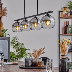 Suspension Verre Fumé-hofstein Suspension Verre 15 cm Koyoto Fumé, 4 lumières