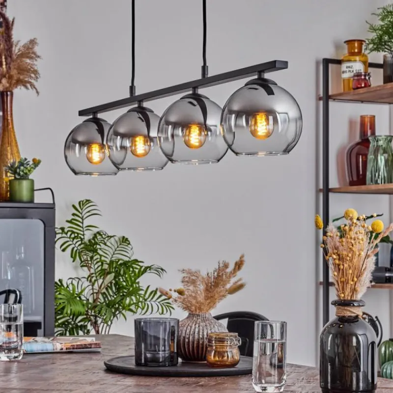 Suspension Verre Fumé-hofstein Suspension Verre 15 cm Koyoto Fumé, 4 lumières