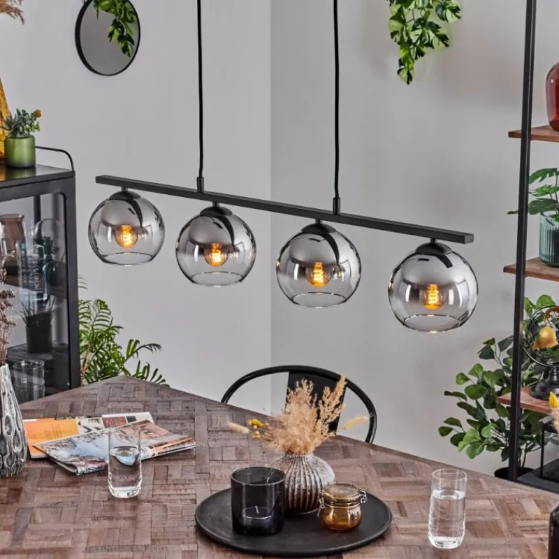 Suspension Verre Fumé-hofstein Suspension Verre 15 cm Koyoto Fumé, 4 lumières