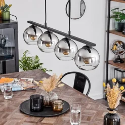 Suspension Verre Fumé-hofstein Suspension Verre 15 cm Koyoto Fumé, 4 lumières