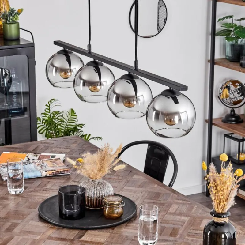 Suspension Verre Fumé-hofstein Suspension Verre 15 cm Koyoto Fumé, 4 lumières