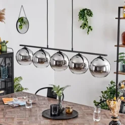 Suspension Verre Fumé-hofstein Suspension Verre 20 cm Koyoto Fumé, 5 lumières