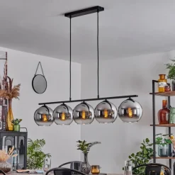 Suspension Verre Fumé-hofstein Suspension Verre 20 cm Koyoto Fumé, 5 lumières