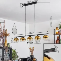 hofstein Suspension Verre 15 cm Koyoto, 5 lumières