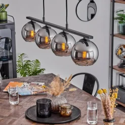 Suspension Verre Fumé-hofstein Suspension Verre 15 cm Koyoto Chrome, Fumé, 4 lumières