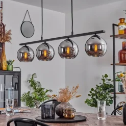 Suspension Verre Fumé-hofstein Suspension Verre 15 cm Koyoto Chrome, Fumé, 4 lumières