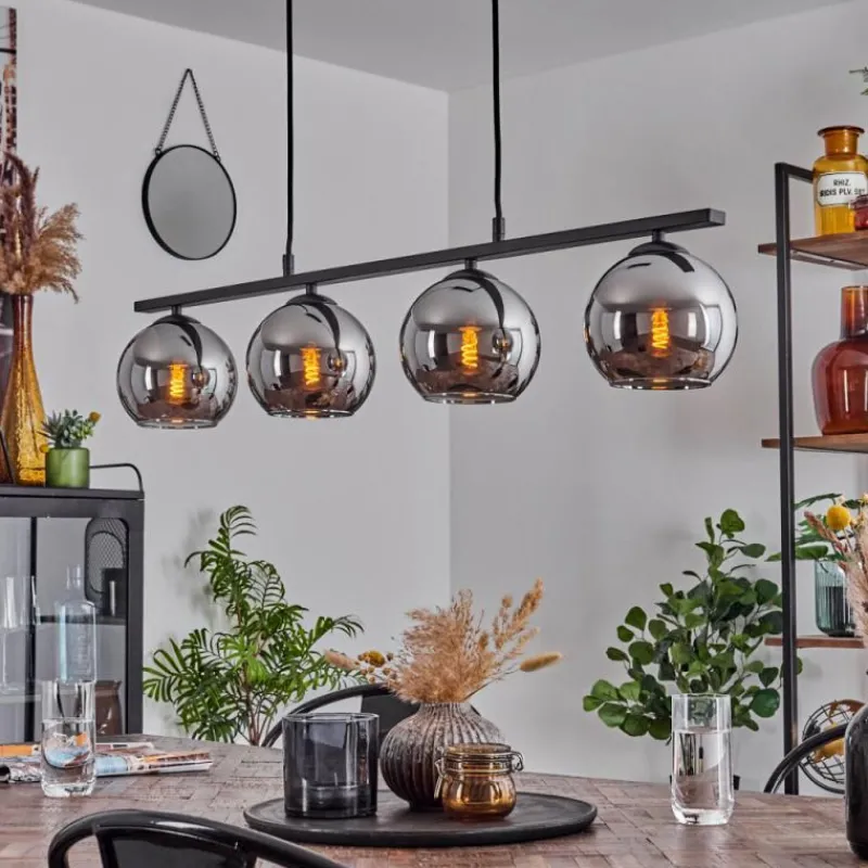 Suspension Verre Fumé-hofstein Suspension Verre 15 cm Koyoto Chrome, Fumé, 4 lumières