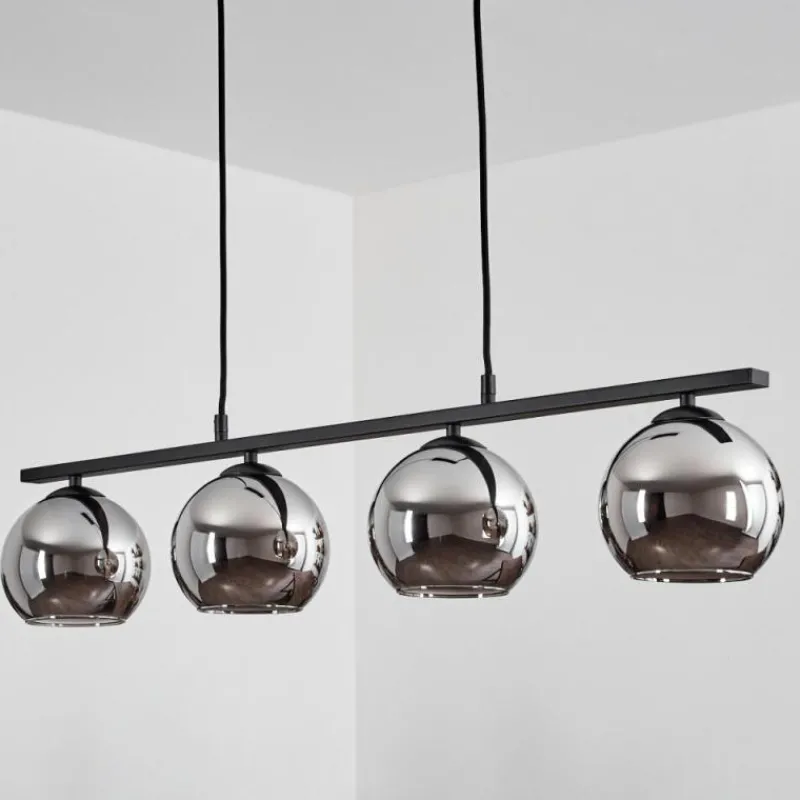 Suspension Verre Fumé-hofstein Suspension Verre 15 cm Koyoto Chrome, Fumé, 4 lumières