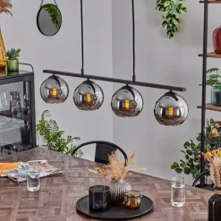 Suspension Verre Fumé-hofstein Suspension Verre 15 cm Koyoto Chrome, Fumé, 4 lumières