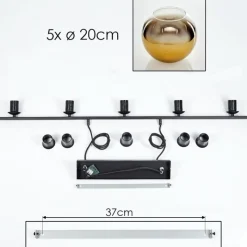 hofstein Suspension Verre 20 cm Koyoto Or, Clair, 5 lumières