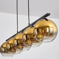 hofstein Suspension Verre 20 cm Koyoto Or, Clair, 5 lumières