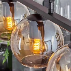 hofstein Suspension Verre 15 cm Koyoto Ambre, 5 lumières