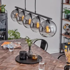 Suspension Verre Fumé-hofstein Suspension Verre 20 cm Koyoto Fumé, 5 lumières