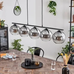 Suspension Verre Fumé-hofstein Suspension Verre 20 cm Koyoto Fumé, 5 lumières