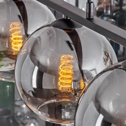 Suspension Verre Fumé-hofstein Suspension Verre 20 cm Koyoto Fumé, 5 lumières