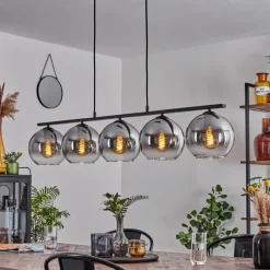 Suspension Verre Fumé-hofstein Suspension Verre 20 cm Koyoto Fumé, 5 lumières