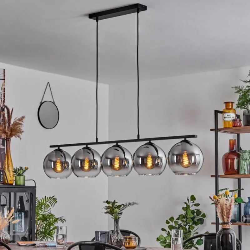 Suspension Verre Fumé-hofstein Suspension Verre 20 cm Koyoto Fumé, 5 lumières