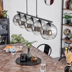 Suspension Verre Fumé-hofstein Suspension Verre 20 cm Koyoto Fumé, 5 lumières