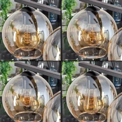 hofstein Suspension Verre 20 cm Koyoto Ambre, 5 lumières